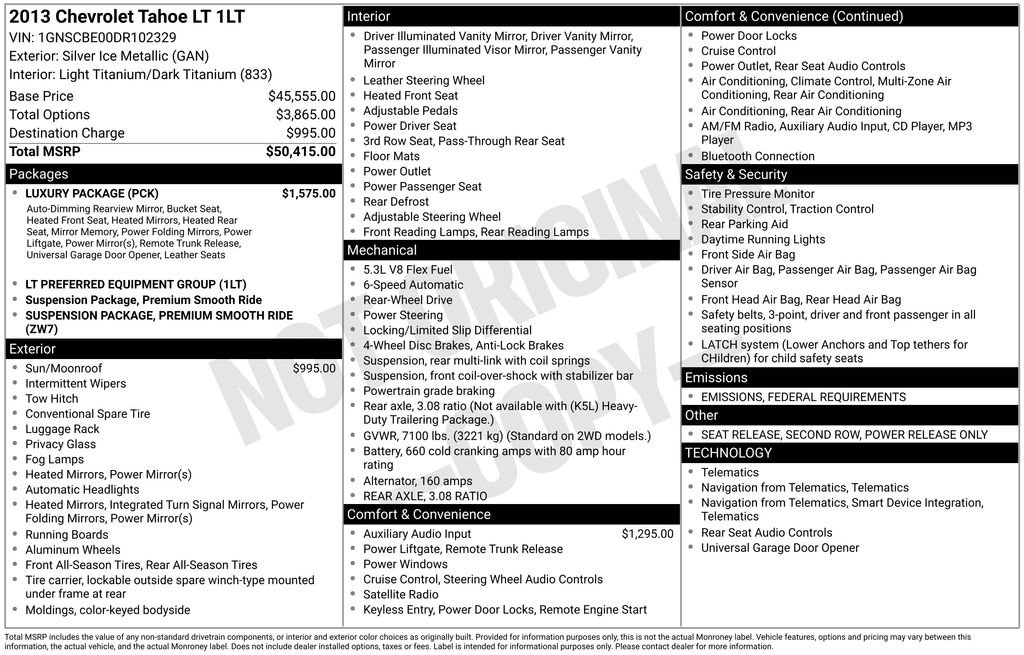 Used 2013 Chevrolet Tahoe LT w/ Luxury Package image 6