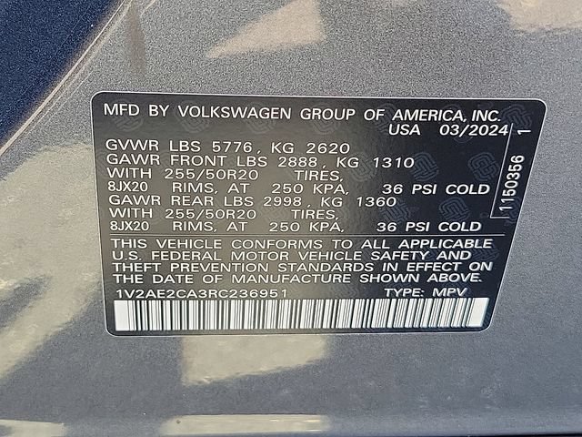 New 2024 Volkswagen Atlas Cross Sport SEL R-Line AWD/4WD image 18