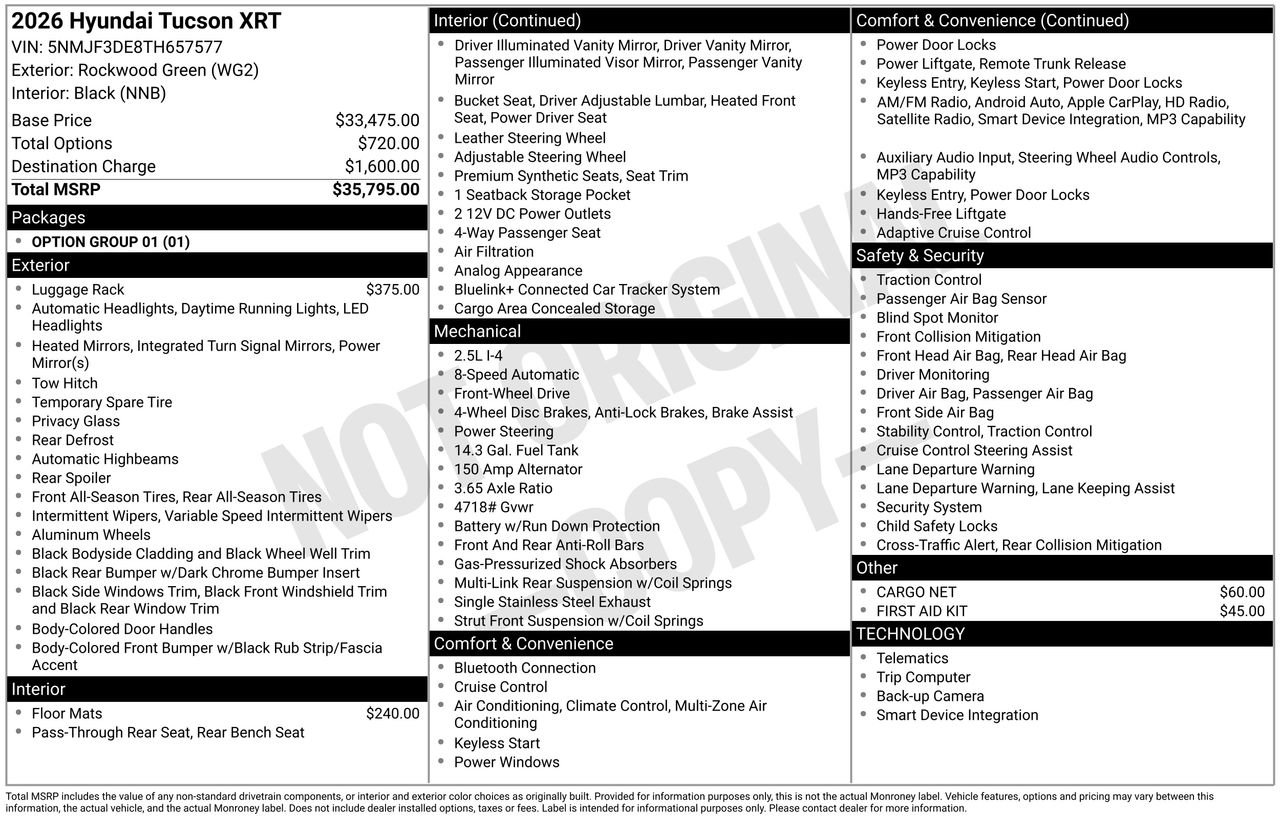 New 2026 Hyundai Tucson XRT FWD image 7