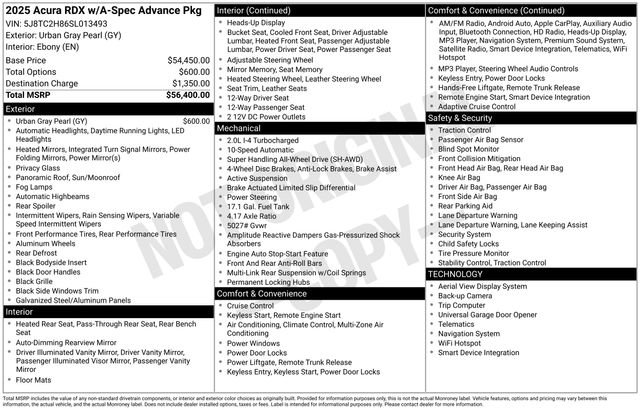 Certified 2025 Acura RDX AWD w/ A-Spec & Advance Pkg image 41