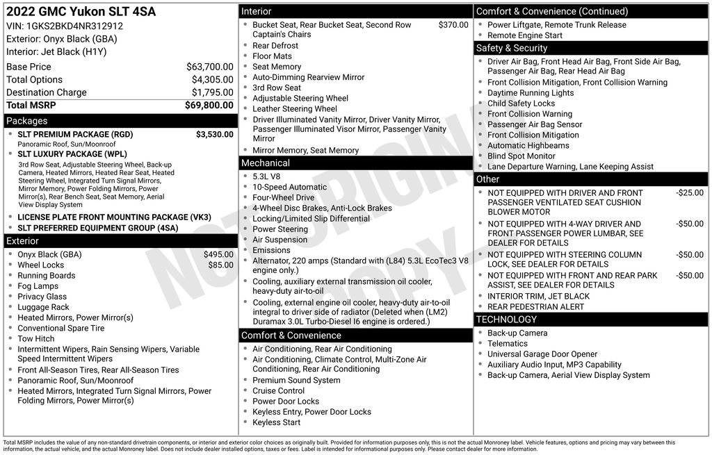 Used 2022 GMC Yukon SLT w/ SLT Premium Package AWD/4WD image 55