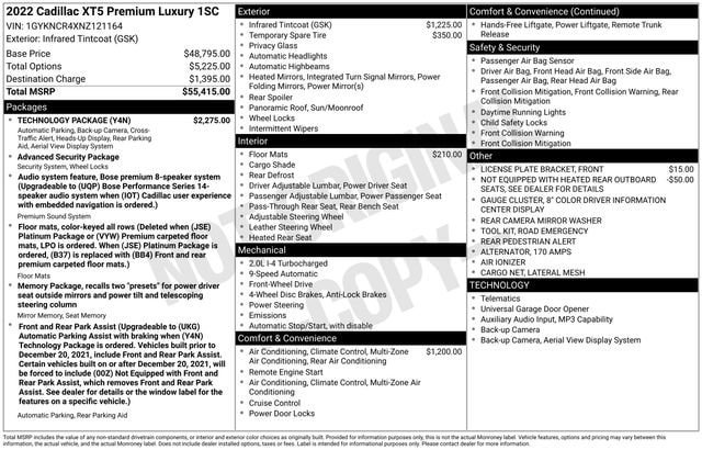 Certified 2022 Cadillac XT5 Premium Luxury w/ Technology Package FWD image 34
