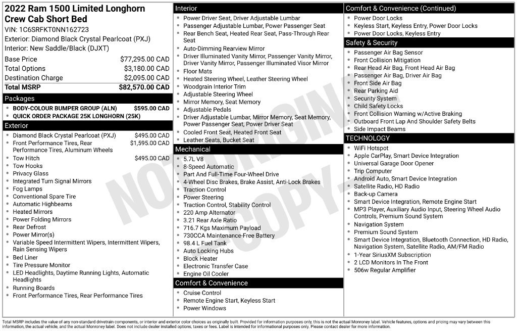 Used 2022 RAM 1500 Limited w/ Body-Colour Bumper Group AWD/4WD image 44