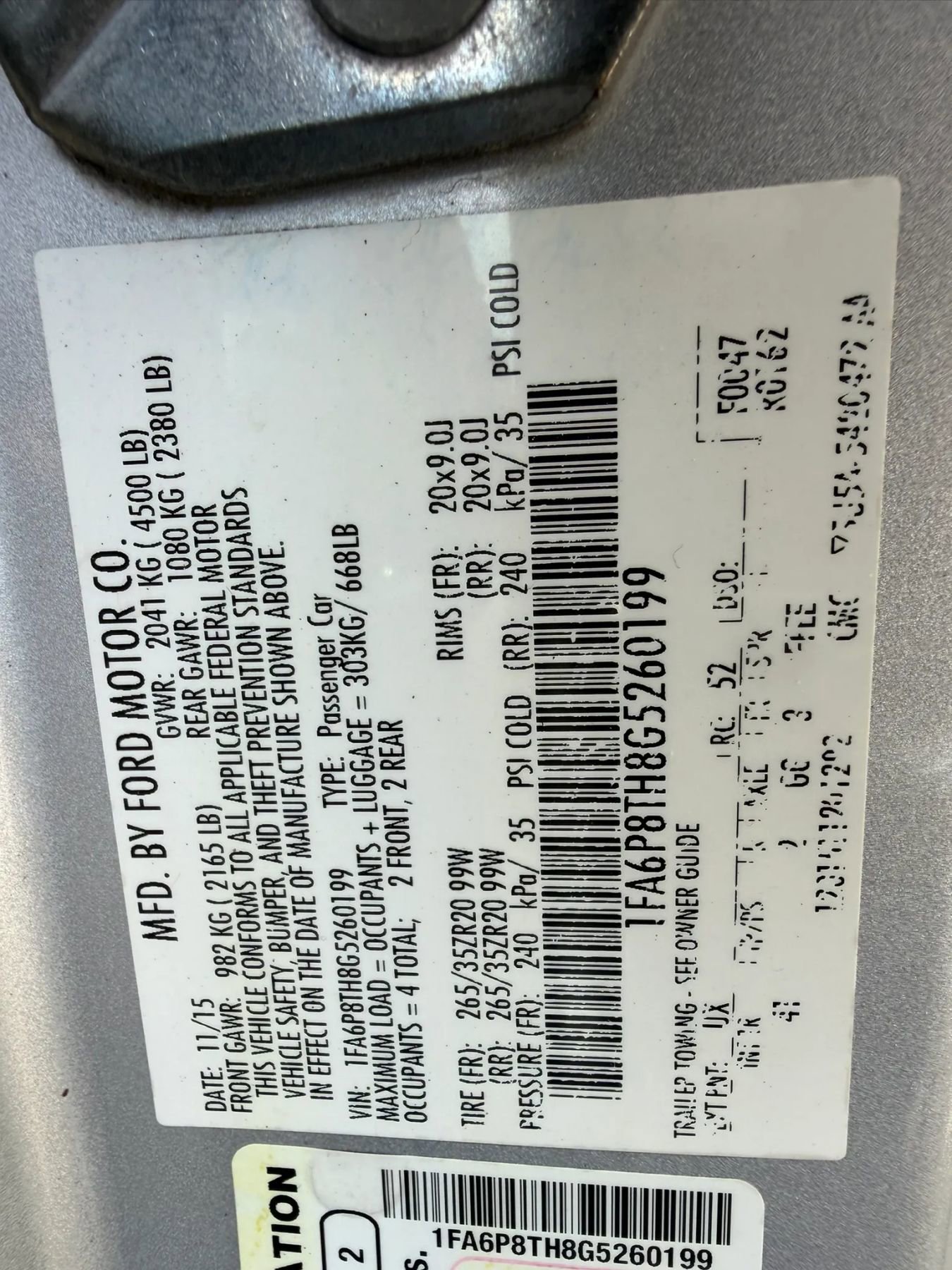 Used 2016 Ford Mustang Premium w/ Enhanced Security Package RWD image 25