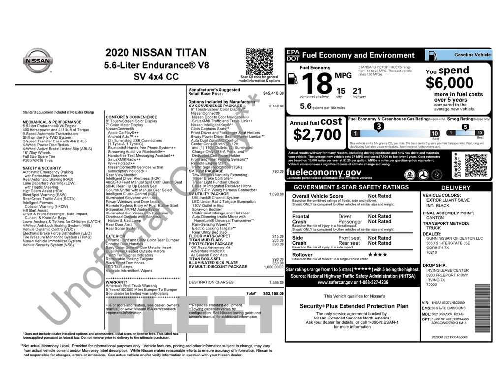 Used 2020 Nissan Titan SV w/ SV Convenience Package AWD/4WD image 13