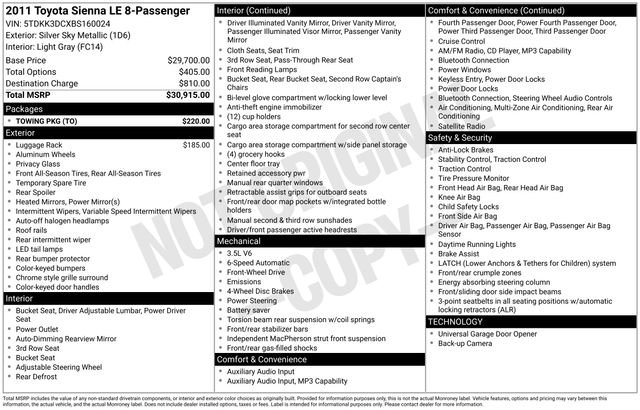 Used 2011 Toyota Sienna LE w/ Towing Pkg FWD image 2