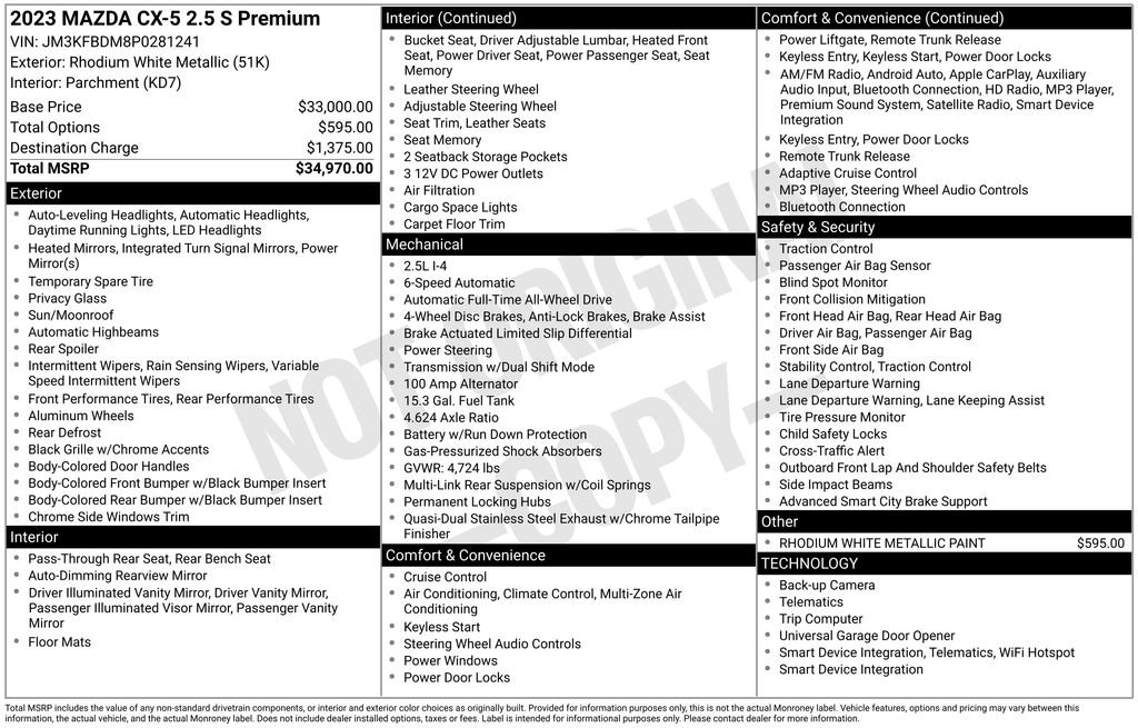 Certified 2023 MAZDA CX-5 AWD 2.5 S w/ Premium Package image 36