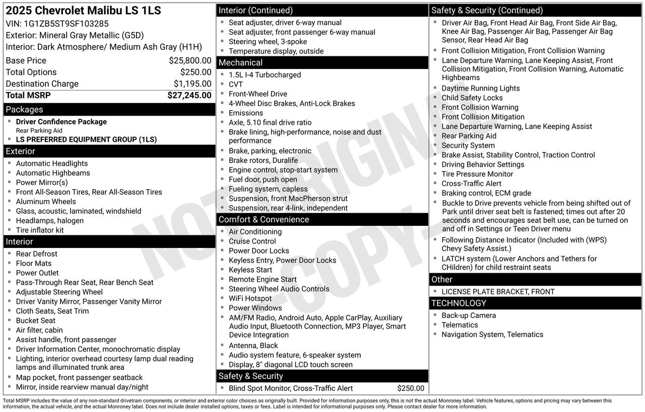 Used 2025 Chevrolet Malibu LS FWD image 31