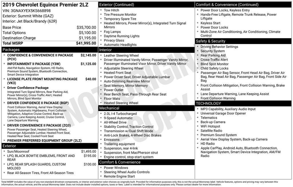 Used 2019 Chevrolet Equinox Premier AWD/4WD image 4