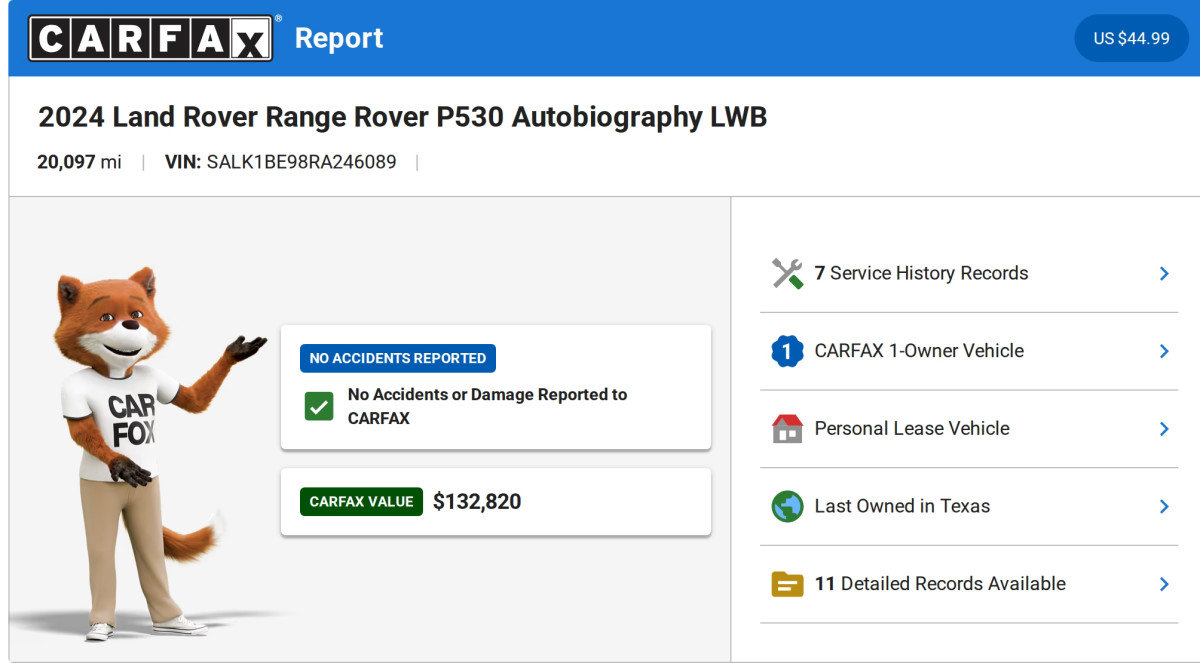 Used 2024 Land Rover Range Rover Long Wheelbase Autobiography image 3