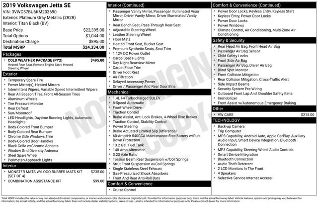 Used 2019 Volkswagen Jetta SE w/ Cold Weather Package FWD image 26