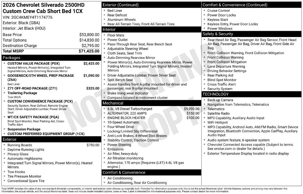 New 2026 Chevrolet Silverado 2500 Custom w/ Custom Value Package AWD/4WD image 23