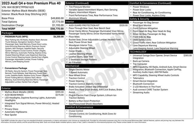 Used 2023 Audi Q4 e-tron Premium Plus w/ Premium Plus RWD image 10