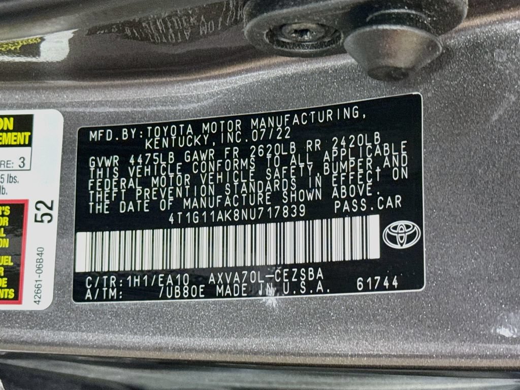 Used 2022 Toyota Camry SE FWD image 38