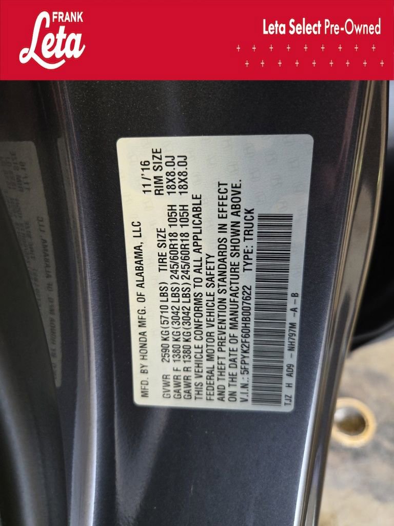 Used 2017 Honda Ridgeline RTL-T image 26