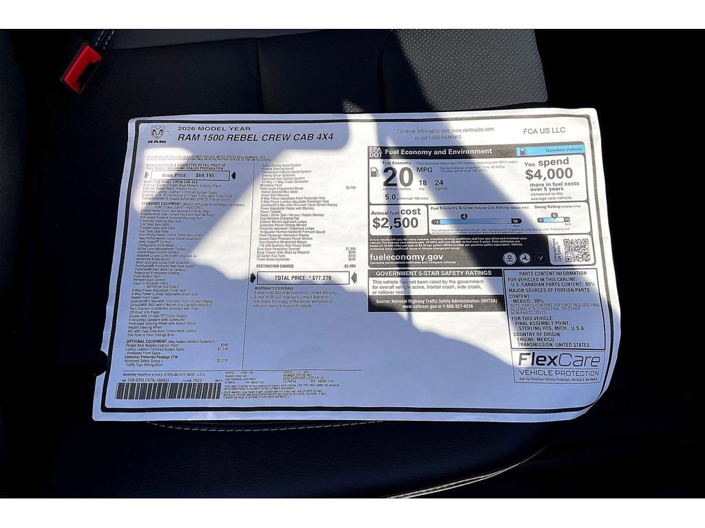 New 2026 RAM 1500 Rebel w/ Advanced Safety Group II image 14