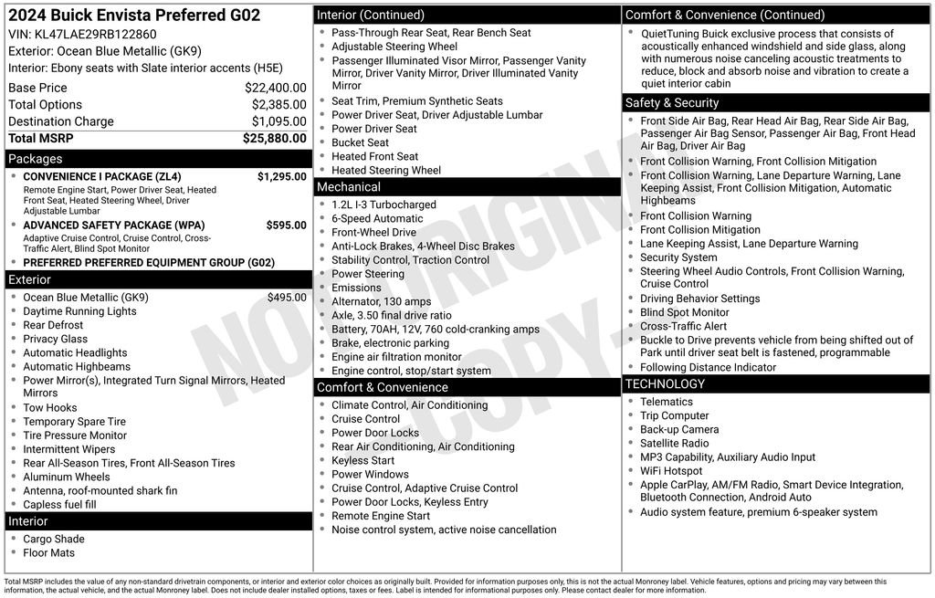 Certified 2024 Buick Envista Preferred w/ Convenience I Package FWD image 6