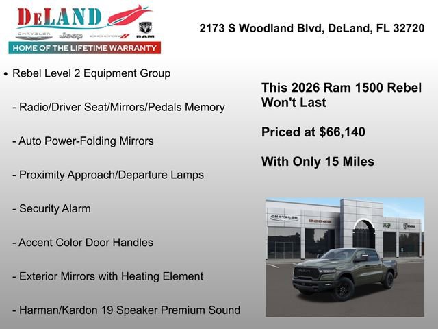 New 2026 RAM 1500 Rebel w/ Rebel Level 2 Equipment Group image 24