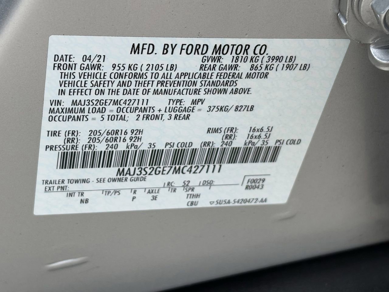 Used 2021 Ford EcoSport SE FWD image 31