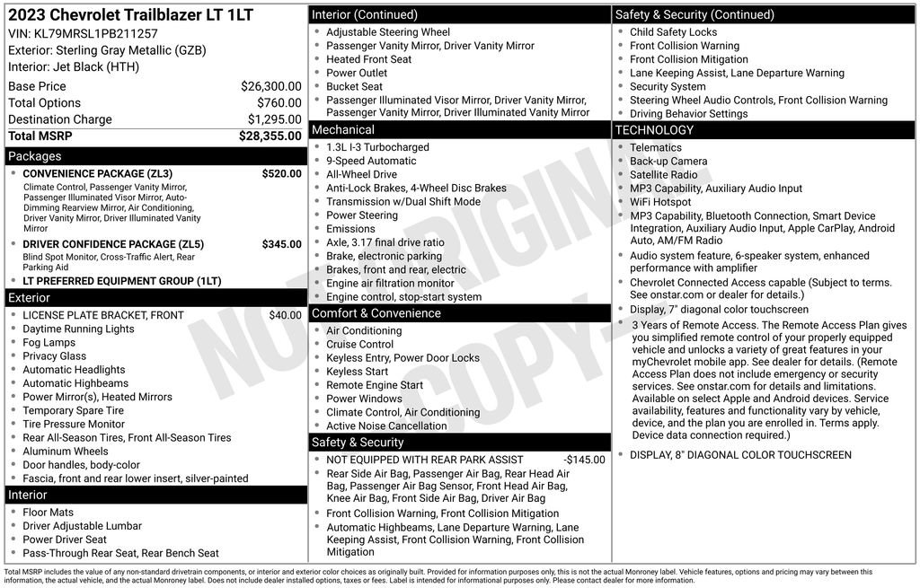Used 2023 Chevrolet TrailBlazer LT w/ Convenience Package image 4