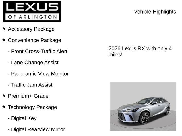 New 2026 Lexus RX 350 Premium Plus w/ Convenience Package AWD/4WD image 8