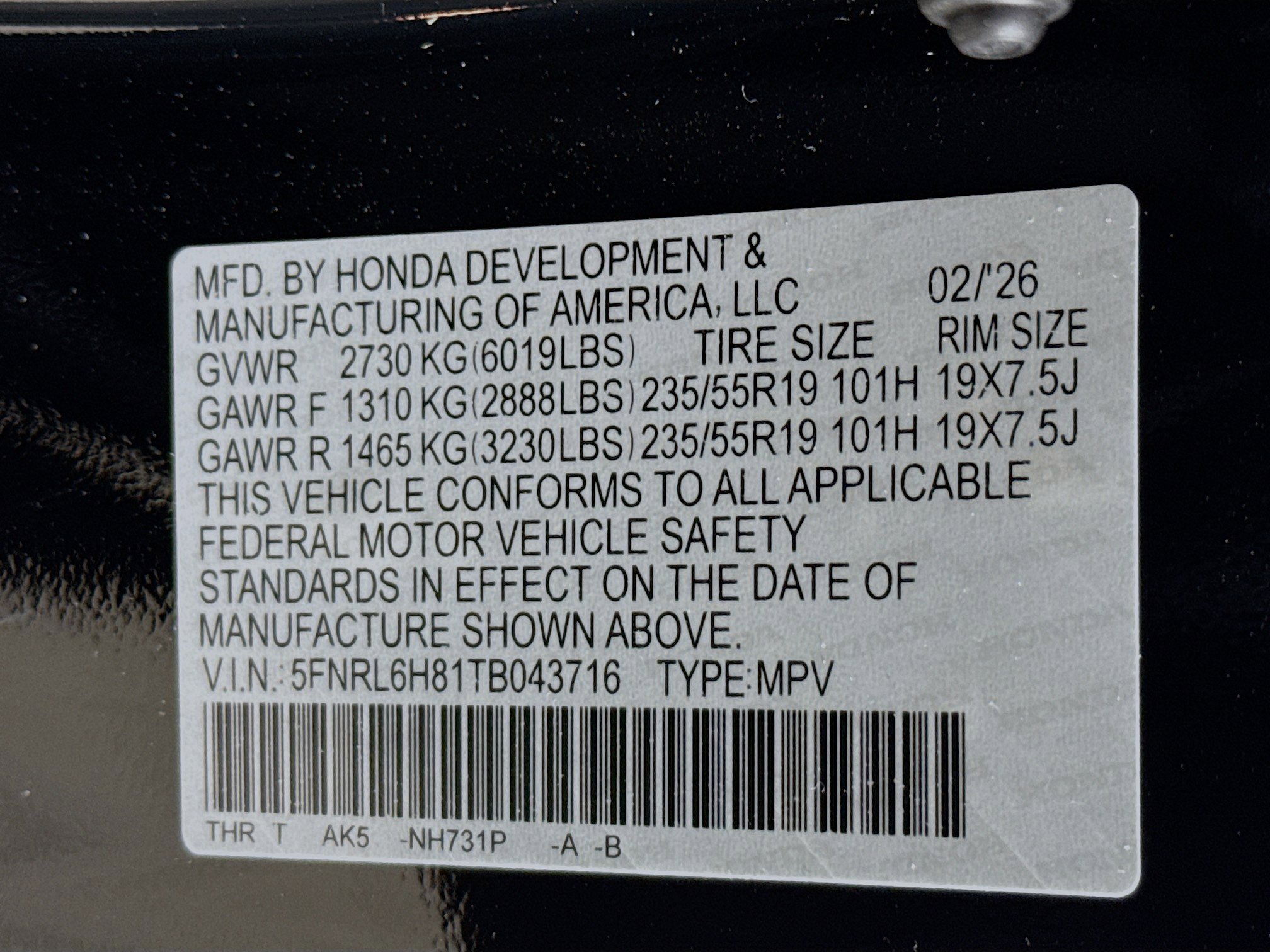 New 2026 Honda Odyssey Touring image 42