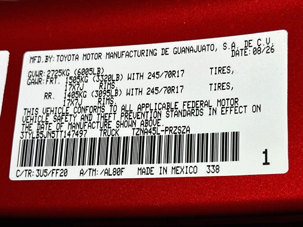 New 2026 Toyota Tacoma SR5 AWD/4WD image 17
