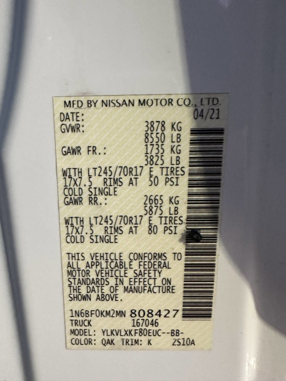 Used 2021 Nissan NV 1500 SV image 25