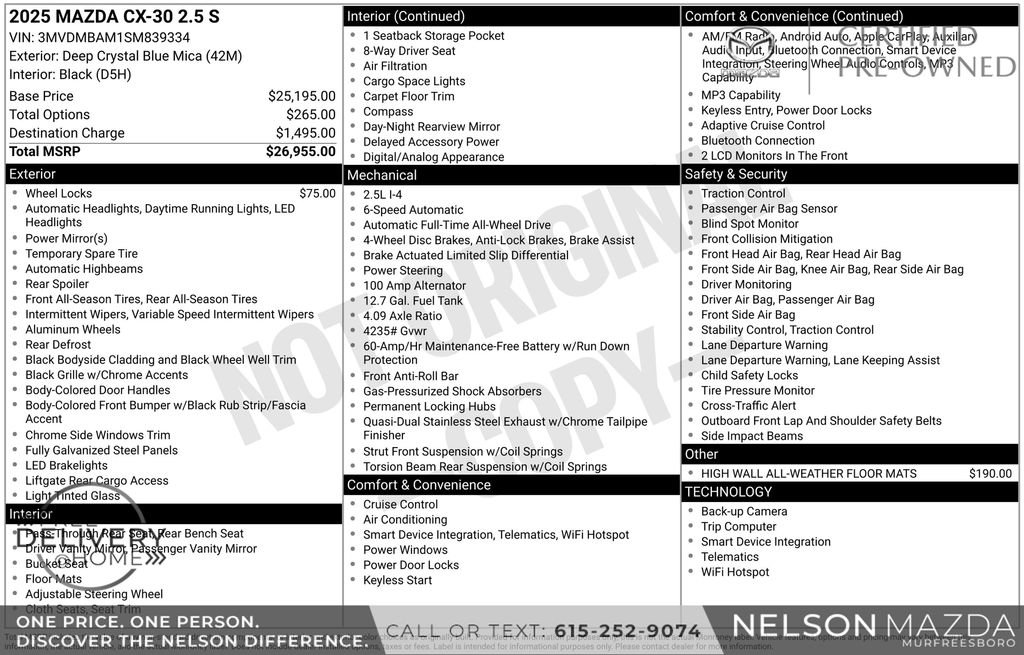 Certified 2025 MAZDA CX-30 AWD 2.5 S image 2
