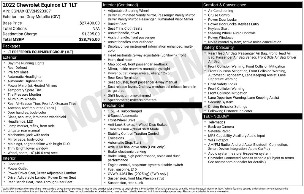Used 2022 Chevrolet Equinox LT FWD image 6