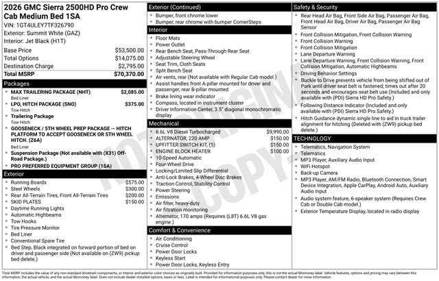New 2026 GMC Sierra 2500 Pro w/ Max Trailering Package AWD/4WD image 38