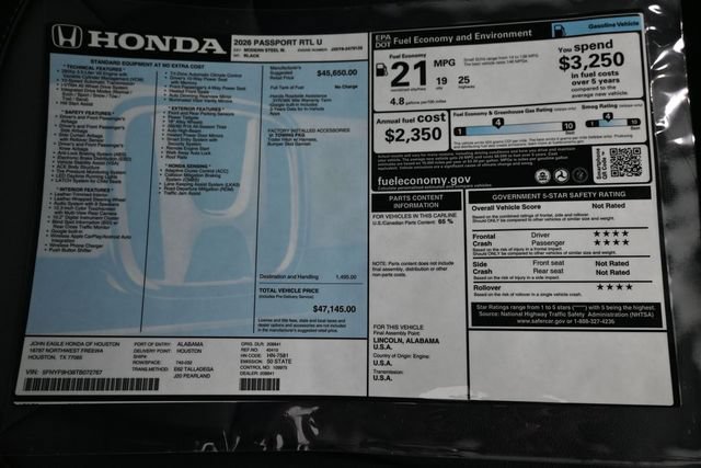 New 2026 Honda Passport RTL image 26