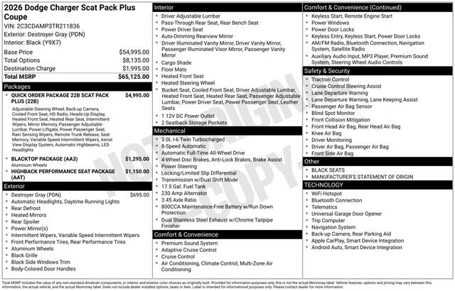 New 2026 Dodge Charger Scat Pack AWD/4WD image 21