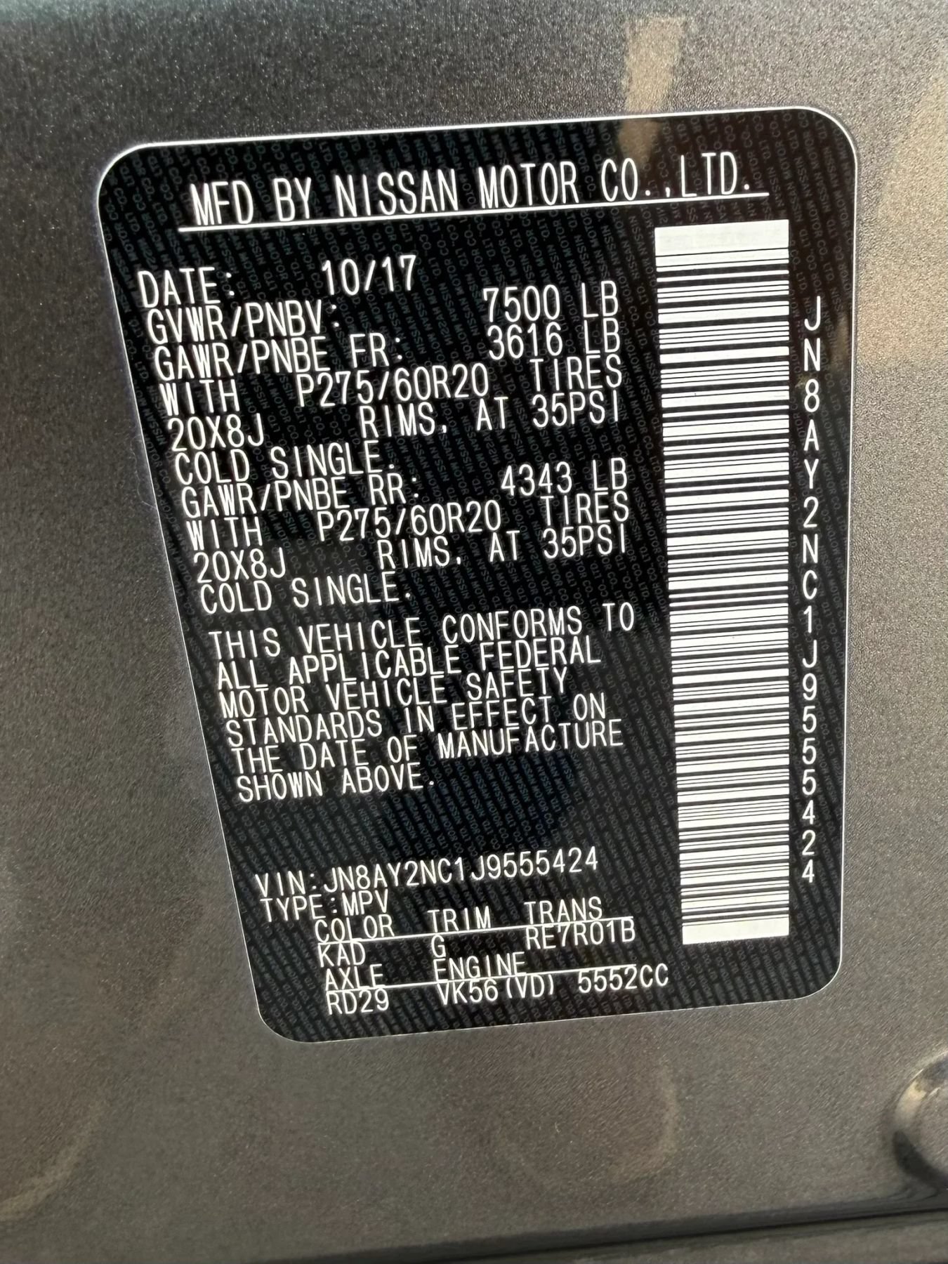 Used 2018 Nissan Armada SL w/ Moonroof Package AWD/4WD image 87