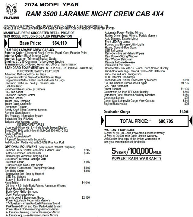 Used 2024 RAM 3500 Laramie w/ Night Edition image 12