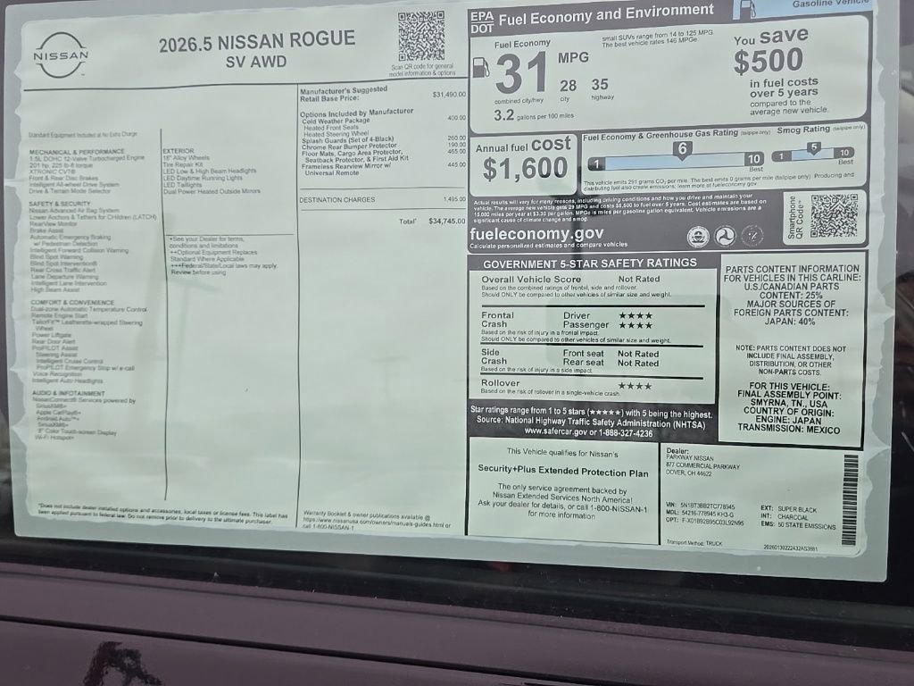 New 2026 Nissan Rogue SV w/ Cold Weather Package AWD/4WD image 38