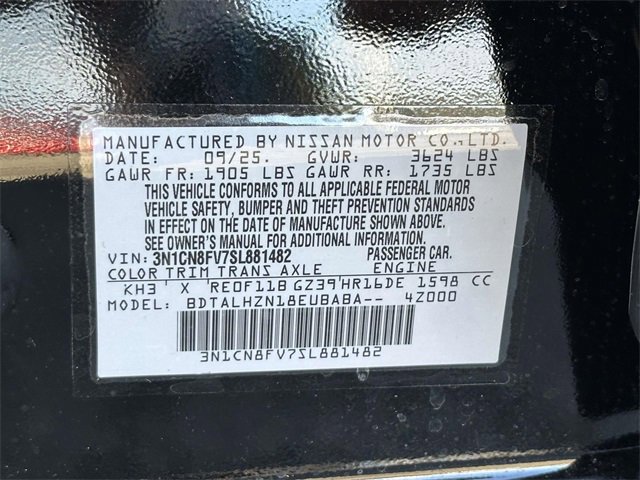 New 2025 Nissan Versa SR w/ Trunk Package image 25