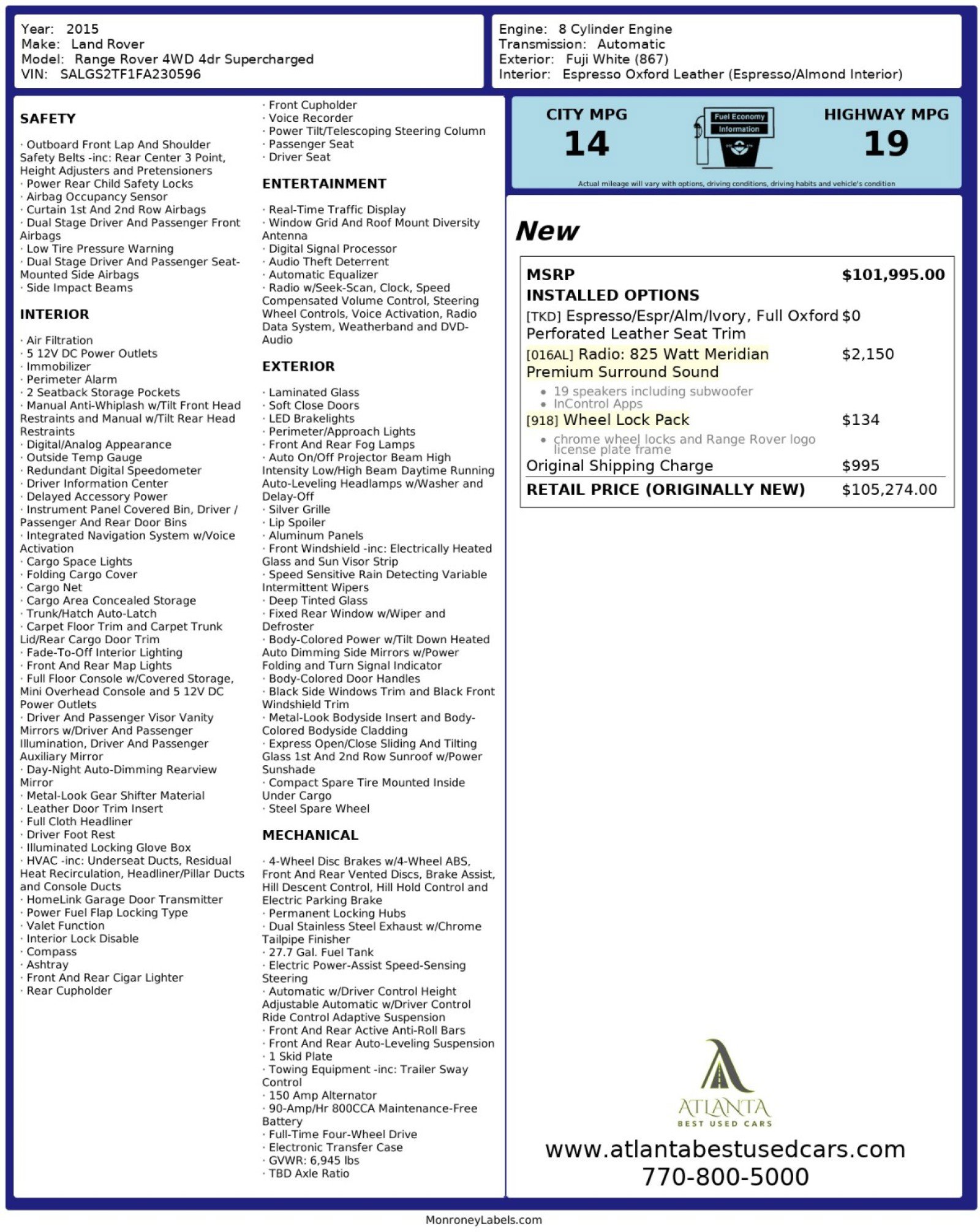 Used 2015 Land Rover Range Rover Supercharged image 53