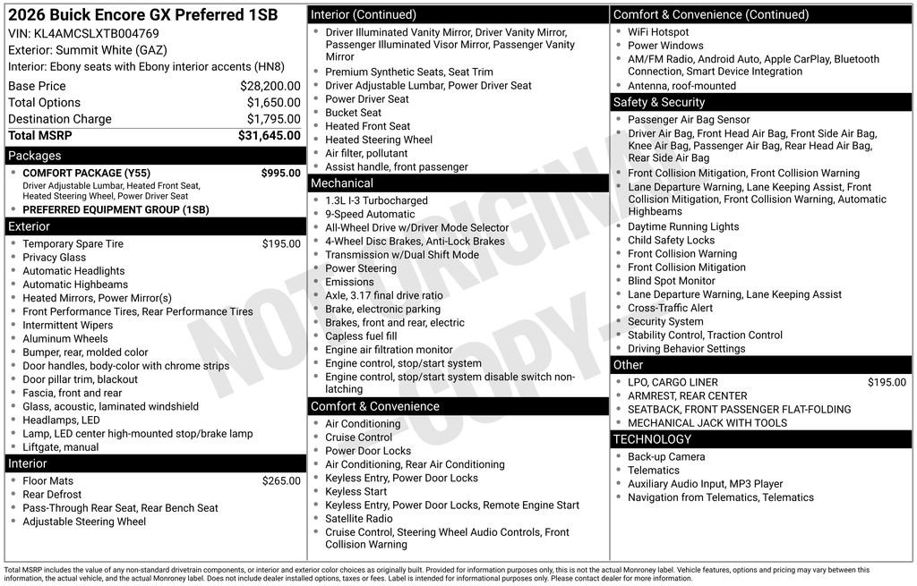 Used 2026 Buick Encore GX Preferred w/ Comfort Package image 5