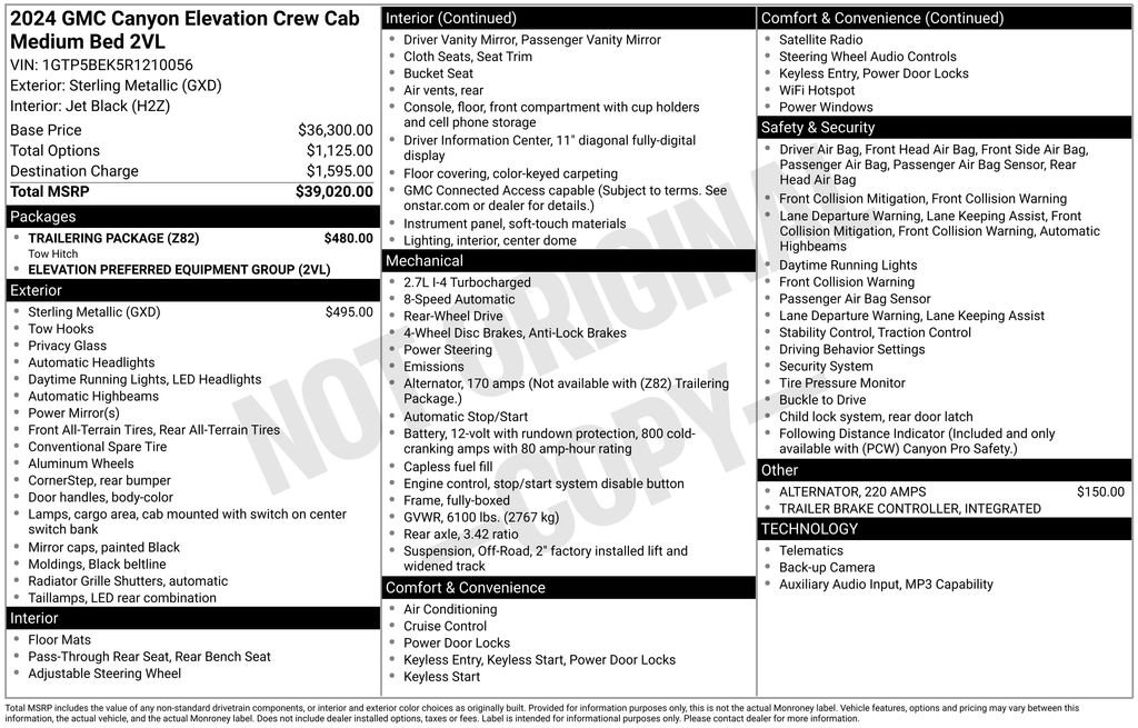 Used 2024 GMC Canyon Elevation w/ Trailering Package RWD image 48