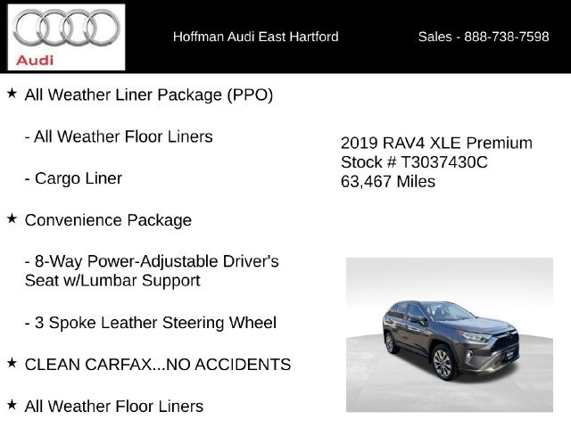 Used 2019 Toyota RAV4 XLE Premium w/ All Weather Liner Package AWD/4WD image 6