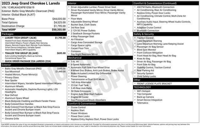 Used 2023 Jeep Grand Cherokee L Laredo w/ Luxury Tech Group I AWD/4WD image 48
