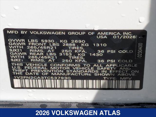 New 2026 Volkswagen Atlas SEL Premium R-Line image 21