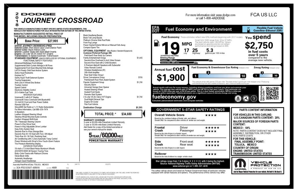 Used 2018 Dodge Journey Crossroad w/ Popular Equipment Group image 4
