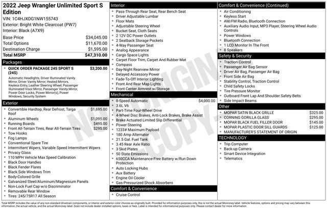 Used 2022 Jeep Wrangler Unlimited Sport image 4