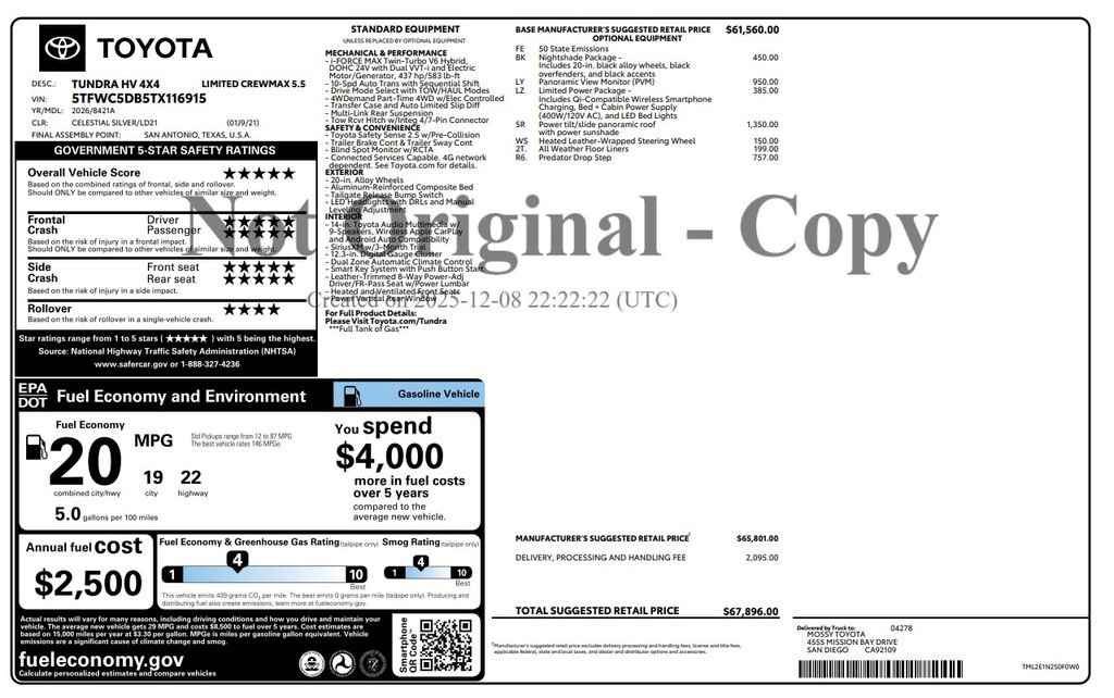 Used 2026 Toyota Tundra Limited w/ Limited PVM Package image 4