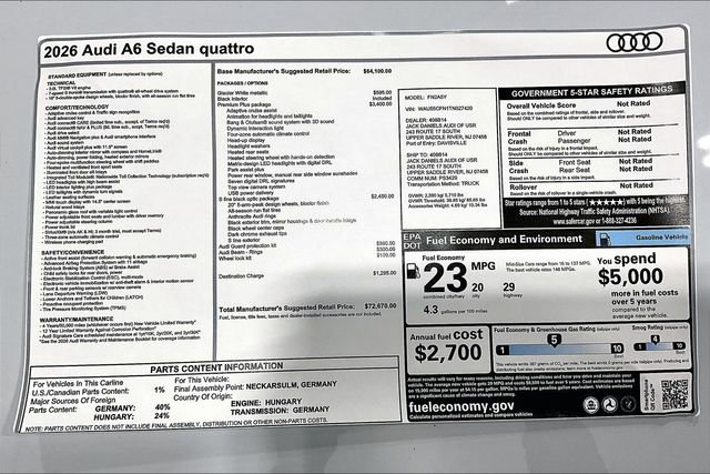 New 2026 Audi A6 Premium Plus AWD/4WD image 14