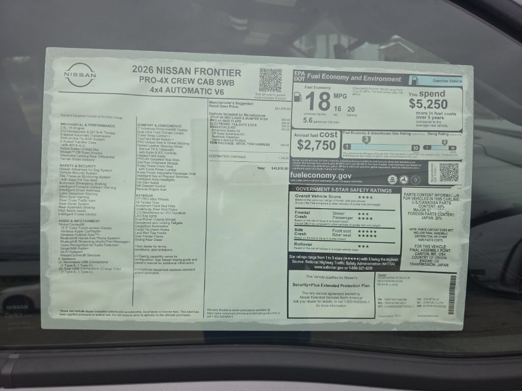 New 2026 Nissan Frontier PRO-4X AWD/4WD image 3