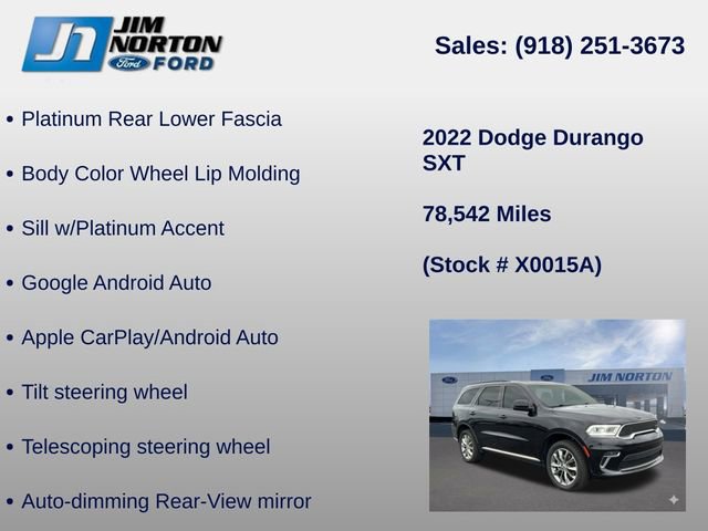 Used 2022 Dodge Durango SXT w/ Anodized Platinum Package AWD/4WD image 37