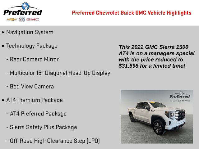 Used 2022 GMC Sierra 1500 AT4 w/ AT4 Premium Package AWD/4WD image 2